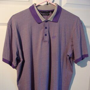 Sean John Men's Polo Shirt Size Medium, Lavender with Gray Detailing. Easy Care